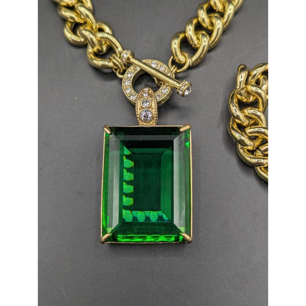 HEIDI DAUS Hot Rocks SET Green Erinite Necklace & Bracelet - Picture 2 of 16